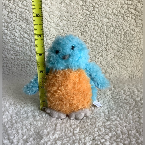MANHATTAN TOY 5 inch Baby Bird 2013 Plush Stuffed Animal Toy Orange & Blue - Picture 2 of 7
